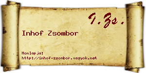Inhof Zsombor névjegykártya